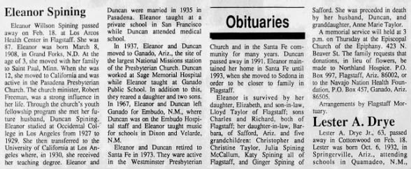 Clipping from Arizona Daily Sun